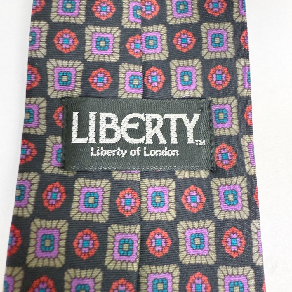 Vintage Liberty of London Silk Tie Mens Necktie Geometric Pattern - Picture 3 of 5